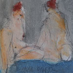 Copines, pastel sur papier 21x30, © Didier Rochut