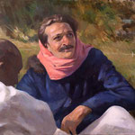 Meher Baba with Mast at Rahuri 1937 