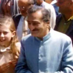 1956 - Diane ( 13y.o.) with Meher Baba at Coit Tower over-looking San Francisco harbour - image excerpts from "Meher Baba's Grace"