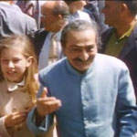 1956 - Diane ( 13y.o.) with Meher Baba at Coit Tower over-looking San Francisco harbour  - image excerpts from "Meher Baba's Grace"