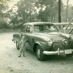 George with 1951 Studebaker & the Nash is in the background