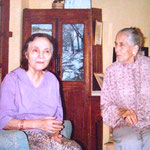 Mehera sitting with Kitty Davy at Meherazad. Photo taken bt Eric Teperman