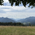 Auf dieser beschlossen wir, eine gemütliche Pause bei schöner Aussicht einzulegen - über das Almtal rundum Hochsalm, Windhagkogel, Zwillingskogel und Steineck; sowie ins Tote Gebirge rundum Zwölferkogel und Gr. Woising