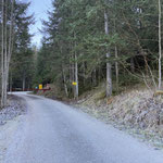 Wir erreichten die Asphaltstraße, folgten dieser für ein kurzes Stück nach rechts, bis wir diese Abzweigung erreichten