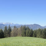Und nach Westen, wo der Blick über das Sengsengebirge und das Tote Gebirge bis zur Spitzmauer reicht
