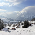 Rückblick auf Tauplitz und den dahinter aufragenden Grimming