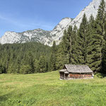 In wunderschöner Lage befindet sich die Alm auf einer kleinen Lichtung, zu Füßen des spektakulären Reichensteins