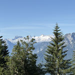 Der Blick war schon hier wunderschön - der Dachstein schien im Sonnenlicht beinahe zu leuchten