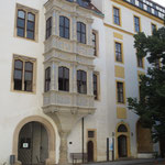 Sanierung Bleiverglasung Schöner Erker, Schloss Hartenfels