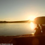 Coucher de soleil en famille