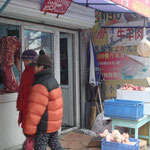 Une boucherie de rue, dans les Hutongs