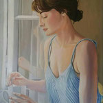 yasmina in the lockdown. 50x70 cm oil on canvas   Sold!