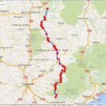 Jour 8: Cuxac Cabanès/Marcillac-la-Croisille, 361 kms