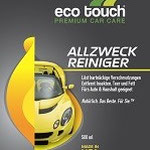 Etikett: Eco Touch Allzweckreiniger: löst hartnäckige Verschmutzungen, entfernt insekten, Teer und Fett, für Auto und Haushalt geeignet