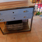 Meuble console, 2 tiroirs anciens, Ht93cm Larg 100cm Prof 51cm