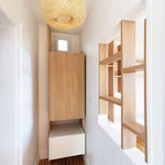 ARMOIRE A CHAUSSURES / PENDERIE ET ETAGERES BLANC ET CHÊNE