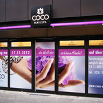 Digitaldruck Schaufensterfolierung Coco Nailspa 