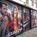 Ladenlokal Gant Digitaldruck Sichtschutz Räumungsverkauf