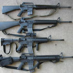 From top to bottom: M16A1, M16A2, M4A1, M16A4
