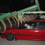 Der verunfallte Pkw.....