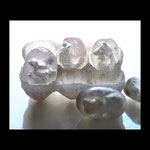 at a closer look, iced pdv , eggs sculpted core in casted glass, life size