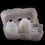 iced pdv, hollow eggs pdv and sculpted core in casted egg, life size