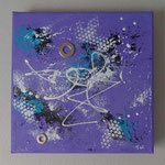 032- Toile acrylique violet clair 25x25- 35 euros