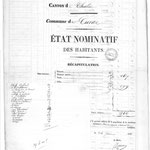 état nominatif du recensement de la population en 1841