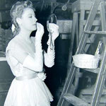 on the set of 'The White Cliffs Of Dover'