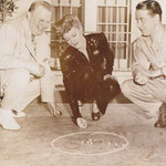 on the set with Charles Coburn and Alexander Knox