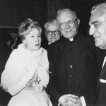 1963 Feb.20. at the premiere of "How The West Was Won" with James Francis Cardinal McIntyre and Frank in the background