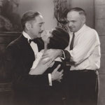 rehearsing with Adolphe Menjou and director Harry Beaumont