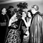 05.28.1952 - with Rev. McGrucken, Bishop Sheen, Loretta Young and Archbishop McIntyre