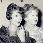1963 Feb.20. Irene and friend Loretta Young at the premiere of "How The West Was Won"