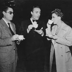 on set with director Leo McCarey and Charles Boyer