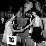 1966, June 18 - with Lynda Bird Johnson, George Hamilton and  - almost hidden - Universal Studio executive Jules Styne at a charity ball in Los Angeles