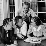 with Melvyn Douglas, Richard Boleslawski and unknown visitor