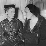 October 27. 1950 at a press reception with Gloria Swanson