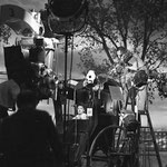 on the set of 'The White Cliffs Of Dover'