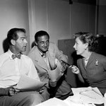 with Fred MacMurray during the radio production of "Bright Star"