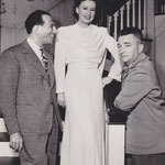 on set with screenwriter Herbert Biberman and director Charles Vidor