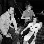 on set with Charles Boyer