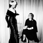 08.31.1951 - Irene checking a model at couturier Dior's studio