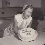 1956 - with cake for President Dwight Eisenhower's birthday