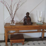 Bank mit Buddha