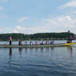 Dragonboat on the Alster Lake in Hamburg