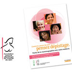 Fondation pour le dépistage du cancer du sein.  Logo / Affiche "Parlez de la mammographie avec votre médecin".