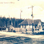 Eine alte Postkarte von Bahnhof Borne 