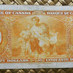 Canada 50 dollars 1937 pk.63b reverso