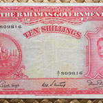 Bahamas 10 shillings 1953 anverso